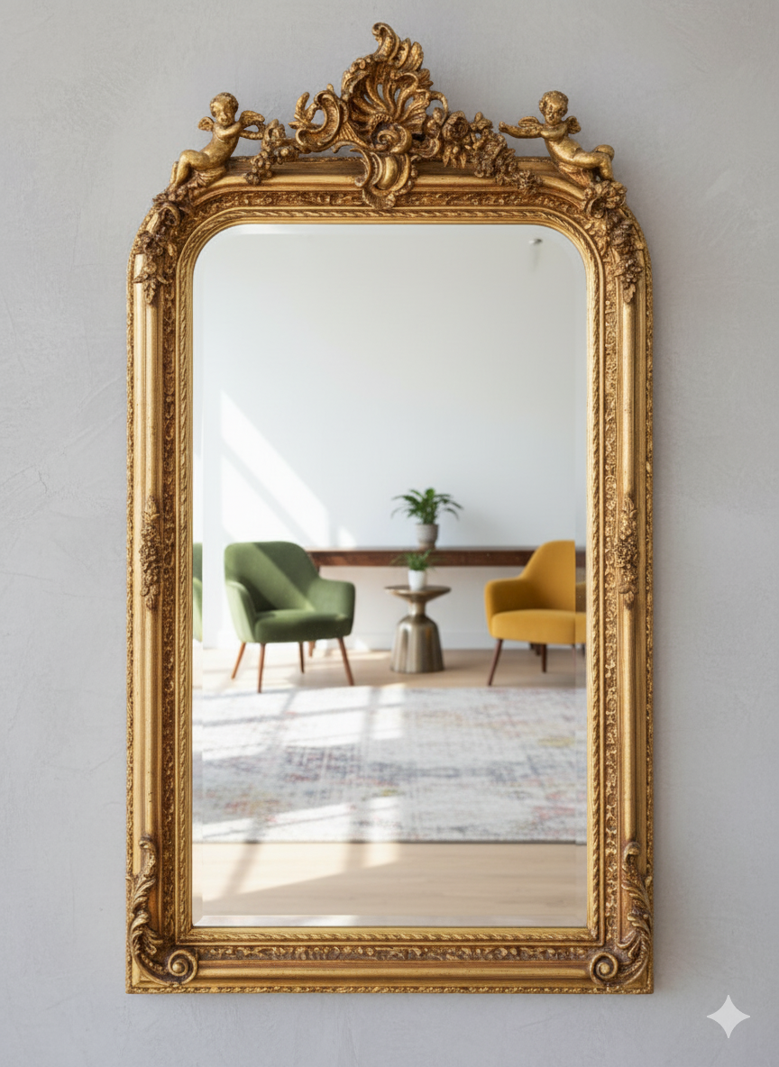 The Cherub Crown Mirror